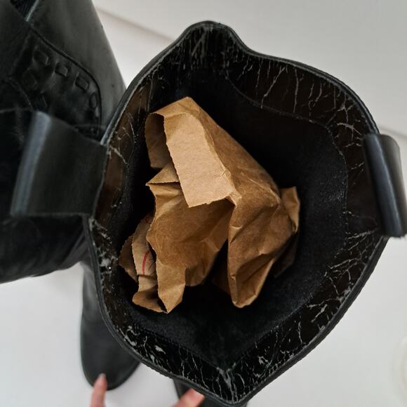 BCBGeneration "Silk" Slouchy Black Leather Cowboy Boots Western Size 7.5 - Picture 12 of 12